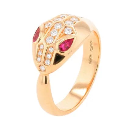 18K RG BVLGARI •Rubellite Snake •Statement Ring •Bvlgari Serpenti Ring Rose Gold AOJ - Alain Orbiz Jewelry