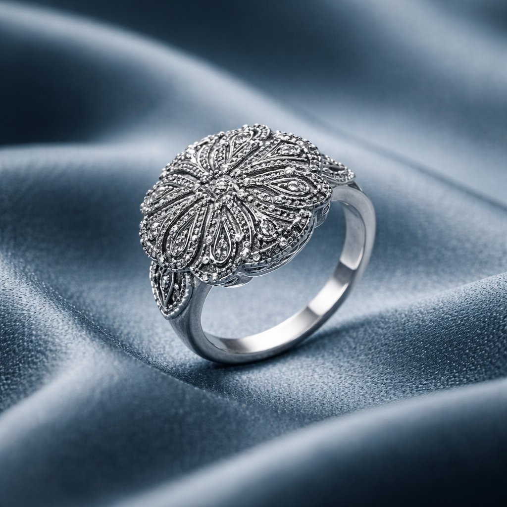 Diamonds Ring 925 Silver •Big Diamond Ring •Silver Diamond Ring for Woman •Birthday Gift •Cocktail Diamond Ring Alain Orbiz Jewelry