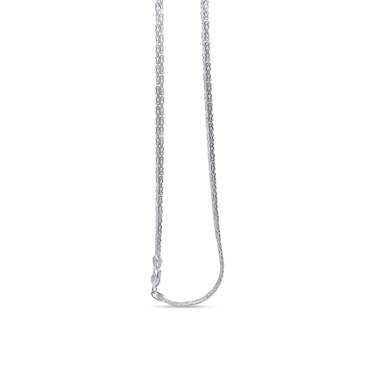Flat Byzantine 925 Silver Chain •Byzantine Link Necklace •Flat Woven Silver Necklace •Unisex Silver Chain