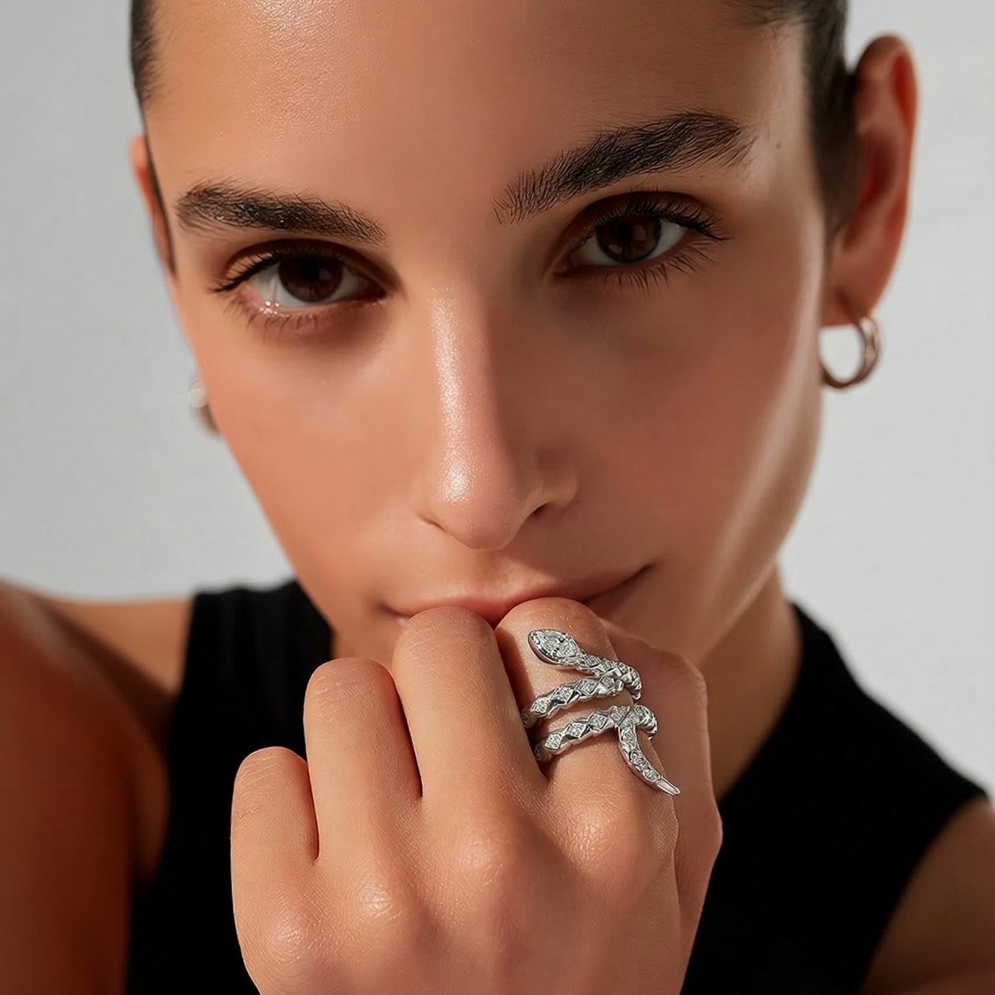 Snake 925 Silver Ring •Cubic Zirconia Ring •Silver Animal Ring •Adjustable Ring •Gift just because for her AOJ - Alain Orbiz Jewelry
