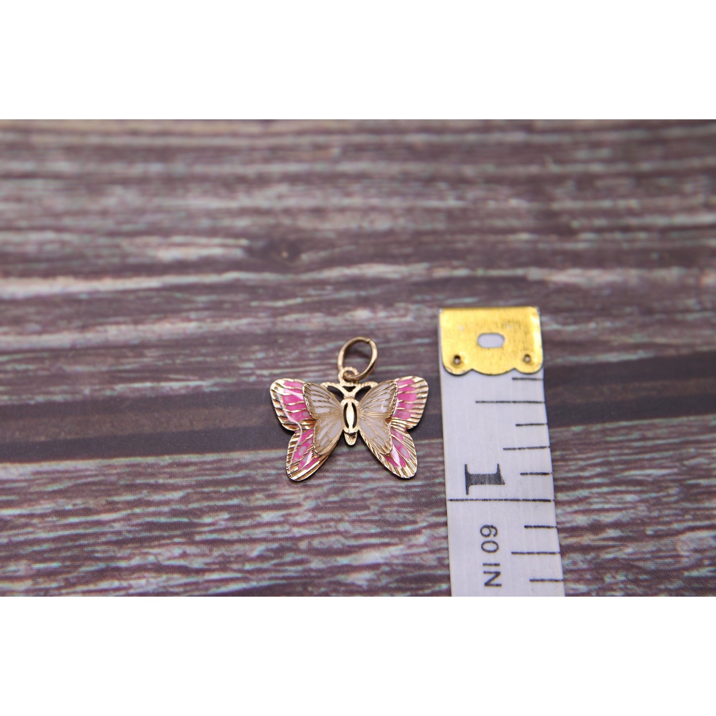 14K Gold Butterfly Pendant •Gold Butterfly Necklaces •Dainty pink Butterfly Charm •Butterfly Layering Necklace •Special Gift for her