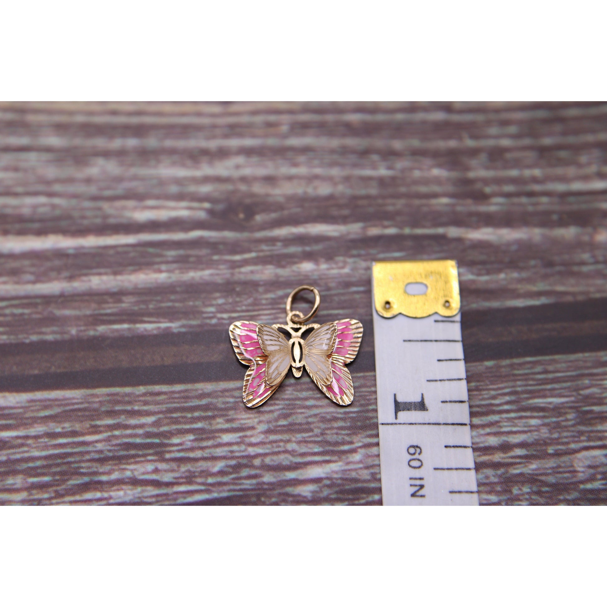 14K Gold Butterfly Pendant •Gold Butterfly Necklaces •Dainty pink Butterfly Charm •Butterfly Layering Necklace •Special Gift for her