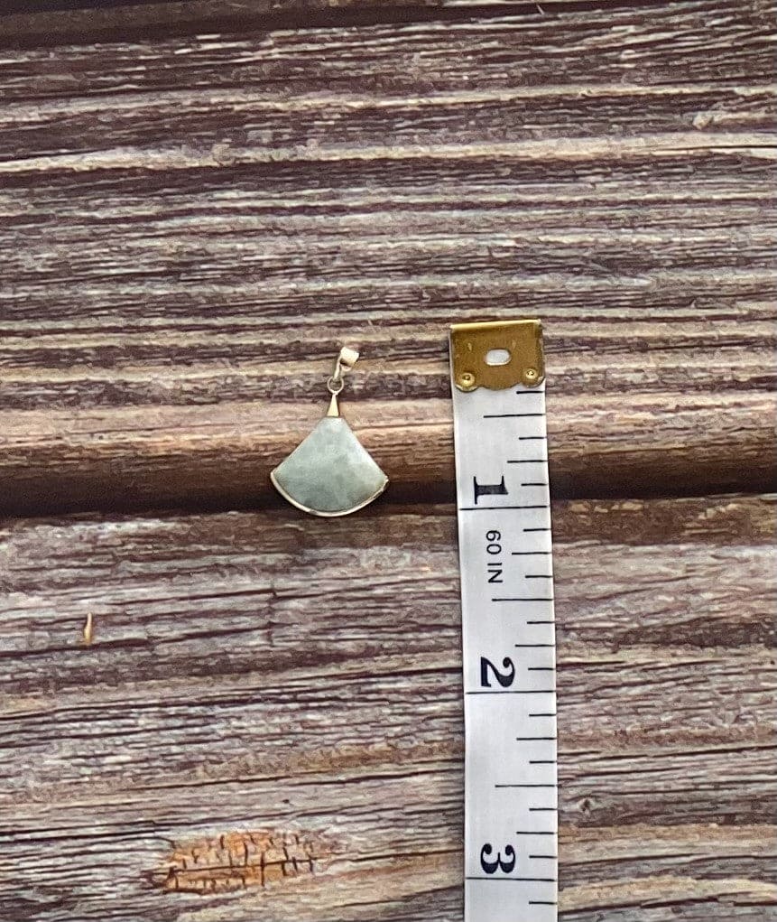 14K Gold Jade Triangle Pendant •Minimalist Gold Pendant •Green Triangular Necklace •Birthstone Jewelry