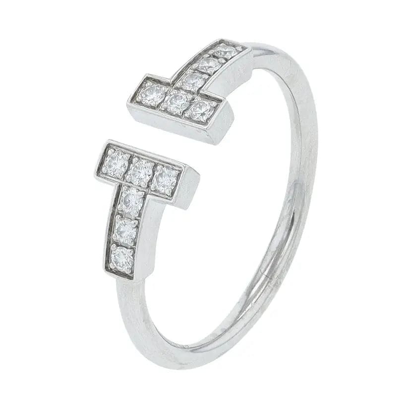 18K WG Tiffany &amp; CO •T-Wire Ring •Wedding Band Ring •Statement Ring