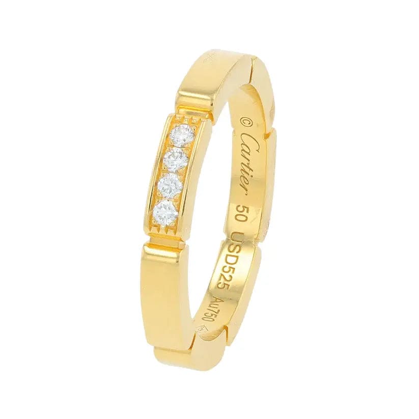 18K YG Cartier 2.5 •MM Diamond Band •Wedding Band Ring •Statement Ring