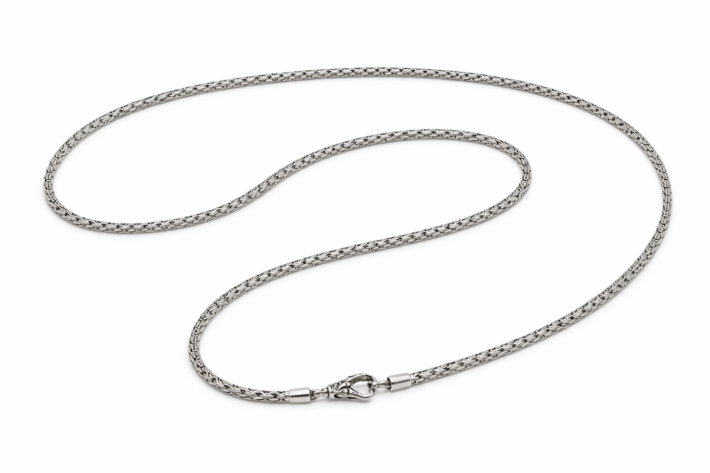 2.5 mm Sterling Silver Byzantine Square Chain • Sleek Minimal Design • Secure Lobster Clasp • Everyday Essential Alain Orbiz Jewelry