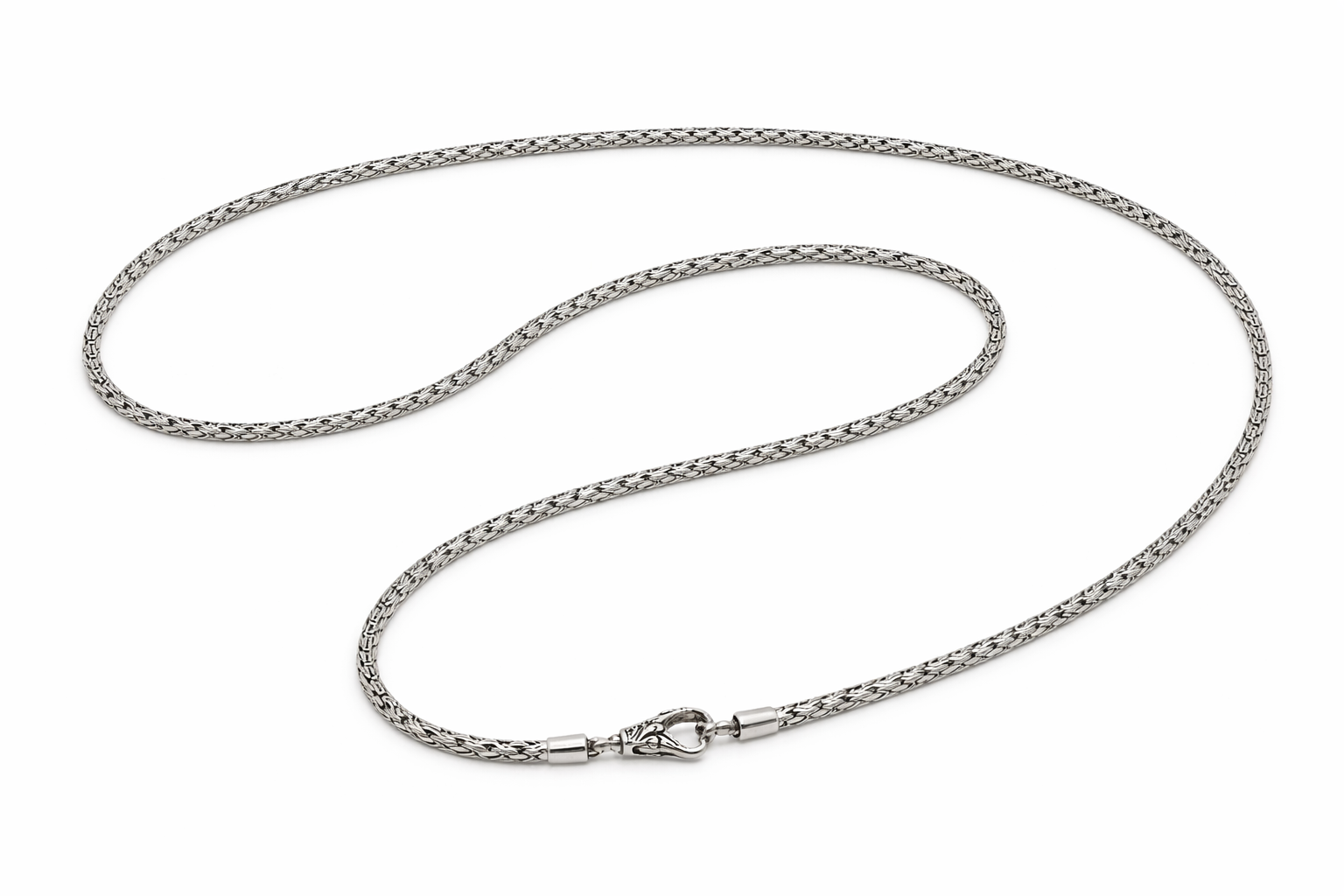 2.5 mm Sterling Silver Byzantine Square Chain • Sleek Minimal Design • Secure Lobster Clasp • Everyday Essential Alain Orbiz Jewelry