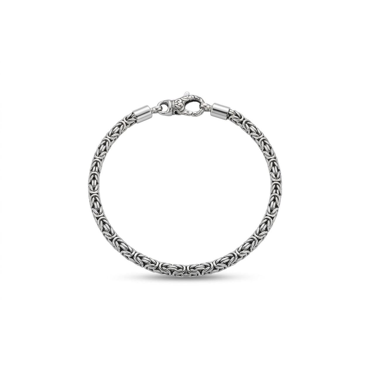 4 mm Bali Handcrafted Byzantine Sterling Silver Bracelet – Alain