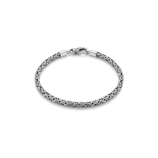 4 mm Bali Handcrafted Byzantine Sterling Silver Bracelet • Durable Lobster Clasp • Timeless Unisex Style Alain Orbiz Jewelry