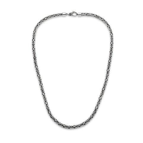 4 mm Bali Handcrafted Byzantine Sterling Silver Chain • Lobster Clasp • Perfect Gift for Him or Her