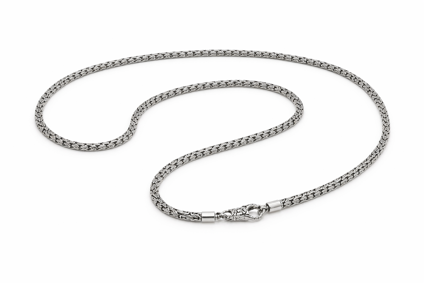 4 mm Bali Handcrafted Byzantine Sterling Silver Chain • Lobster Clasp • Perfect Gift for Him or Her Alain Orbiz Jewelry