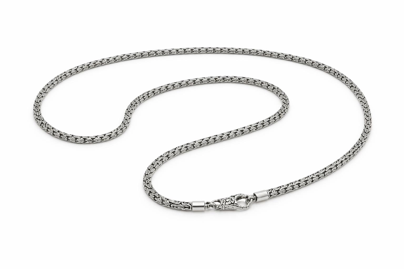 4 mm Bali Handcrafted Byzantine Sterling Silver Chain • Lobster Clasp • Perfect Gift for Him or Her Alain Orbiz Jewelry