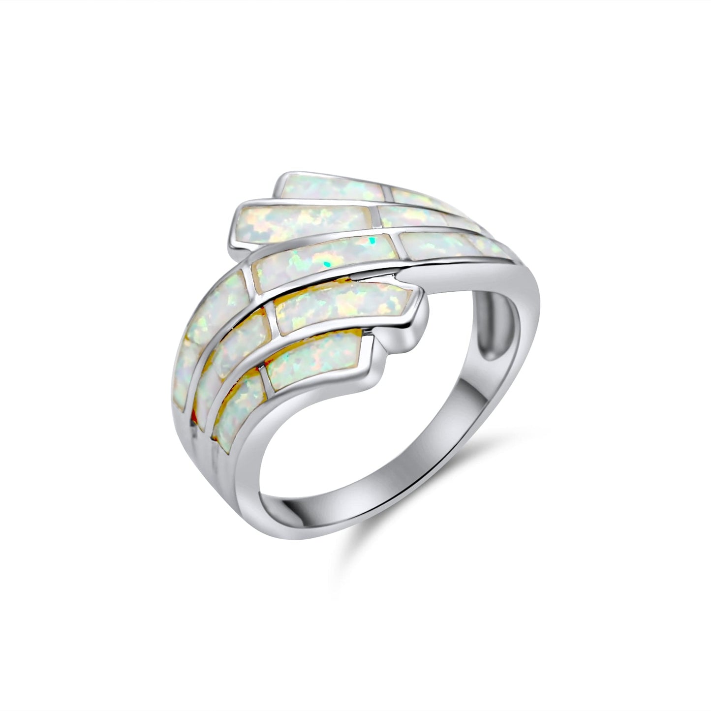 Opal 925 Silver Ring •Double Wave Ring •Chunky Gemstone Silver Ring •Gorgeous Gift for her-Alain Orbiz Jewelry