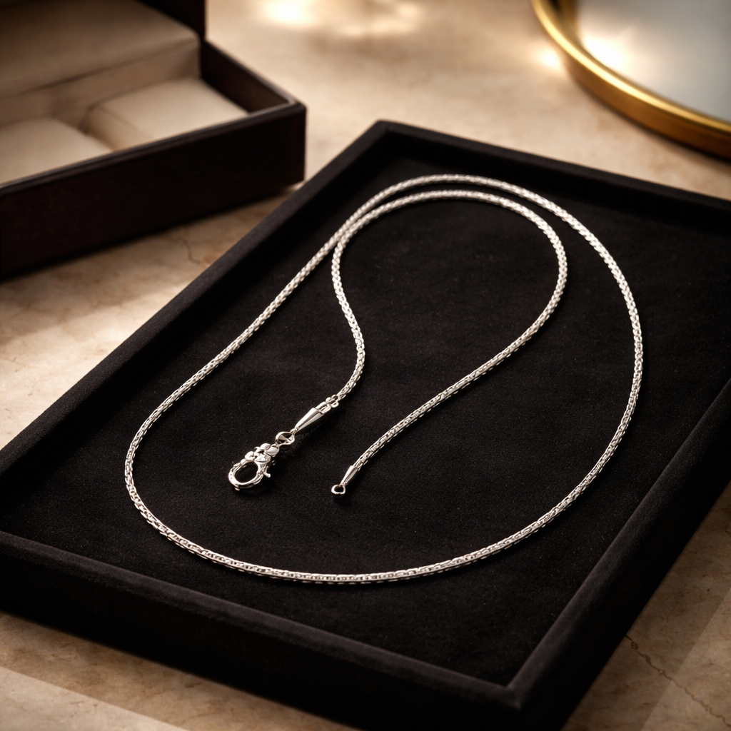 2 mm Sterling Silver Byzantine Necklace • Sleek Bali Handcrafted Chain • Durable Lobster Clasp • Perfect Gift for Him or Her Alain Orbiz Jewelry