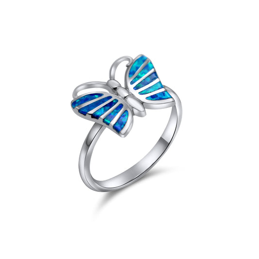 Butterfly Silver Ring •Opal 925 Silver Ring •Whimsical Butterfly Ring •Boho Silver Ring • Ring for her