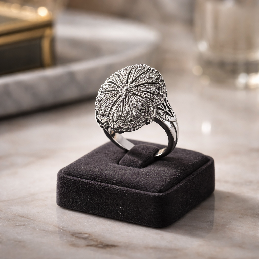 Diamonds Ring 925 Silver •Big Diamond Ring •Silver Diamond Ring for Woman •Birthday Gift •Cocktail Diamond Ring Alain Orbiz Jewelry