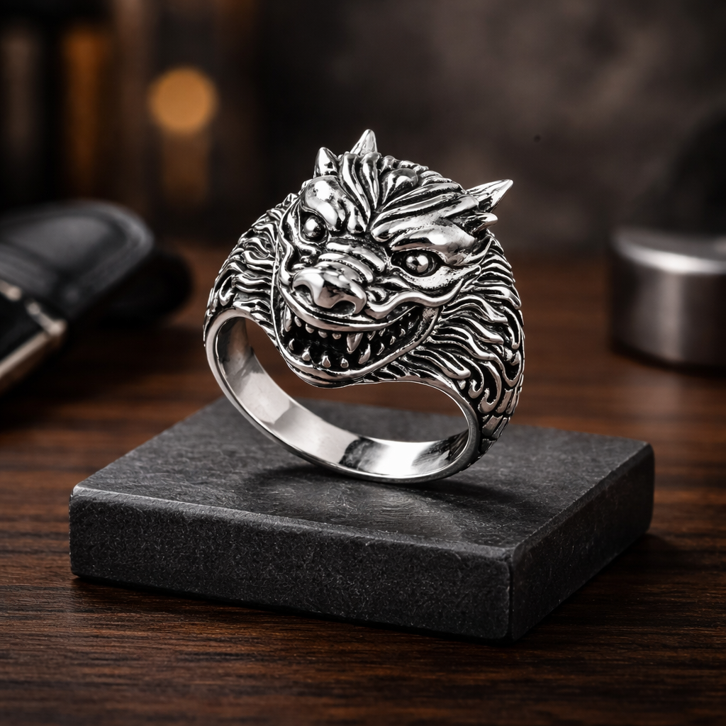 Dragon Head Statement Ring in Sterling Silver 925 • Unique Balinese Craftsmanship • Men &amp; Women Jewelry