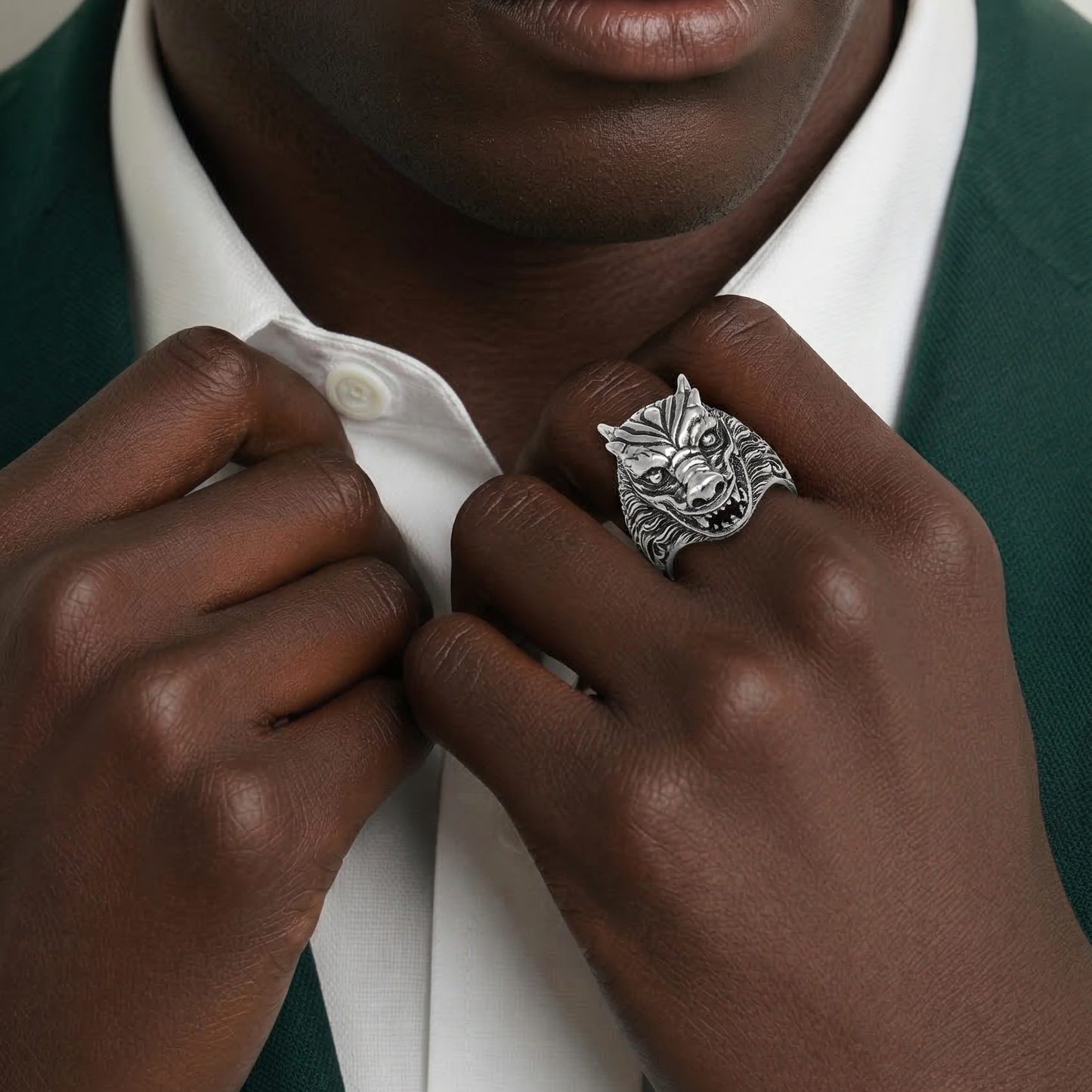 Dragon Head Statement Ring in Sterling Silver 925 • Unique Balinese Craftsmanship • Men &amp; Women Jewelry