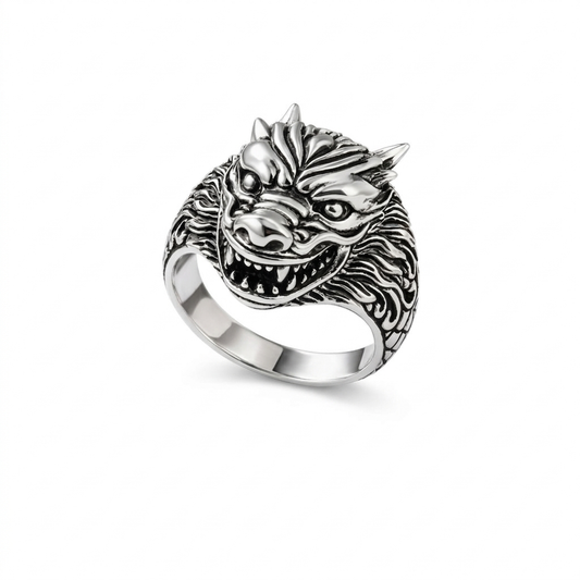 Dragon Head Statement Ring in Sterling Silver 925 • Unique Balinese Craftsmanship • Men &amp; Women Jewelry