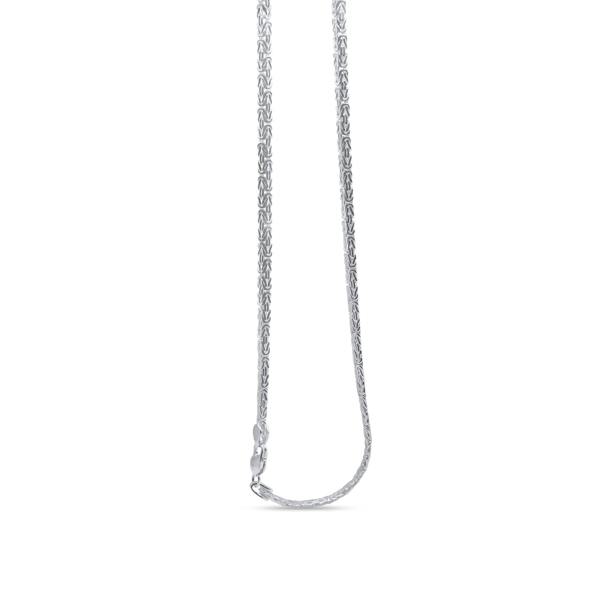 Flat Byzantine 925 Silver Chain •Byzantine Link Necklace •Flat Woven Silver Necklace •Unisex Silver Chain