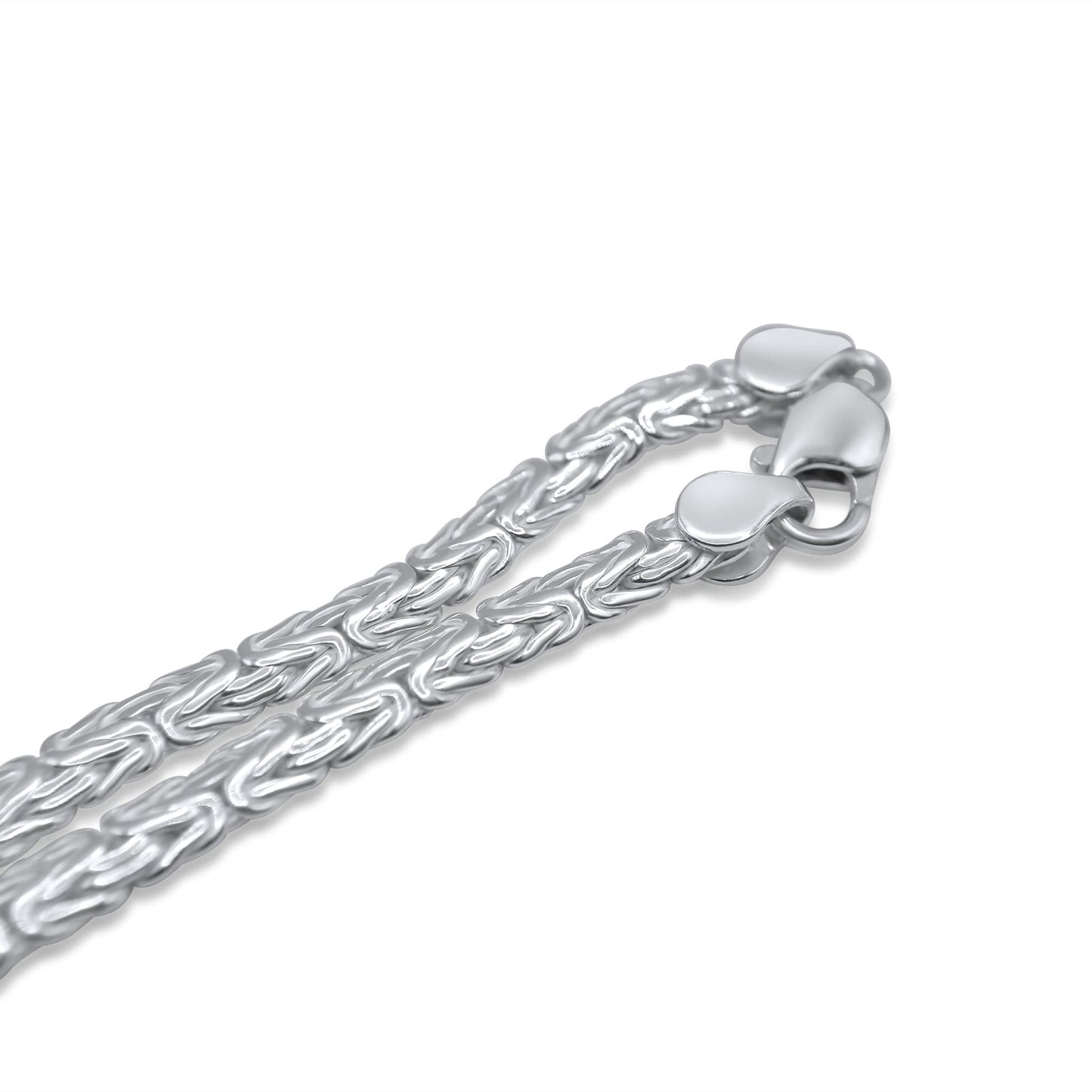 Flat Byzantine 925 Silver Chain •Byzantine Link Necklace •Flat Woven Silver Necklace •Unisex Silver Chain