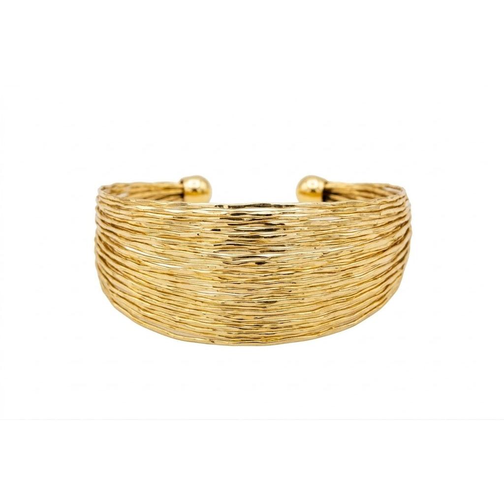 Gold Filled Bangle • Polished Golden Finish • 35mm Thickness • One Size Fits All