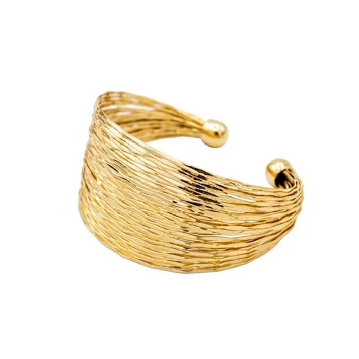 Gold Filled Bangle • Polished Golden Finish • 35mm Thickness • One Size Fits All