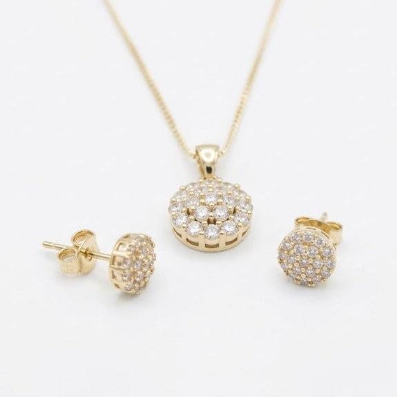 Gold Filled Earring and Pendant Set• Polished Golden Finish •Set
