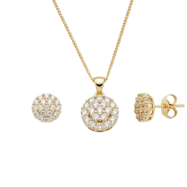 Gold Filled Earring and Pendant Set• Polished Golden Finish •Set