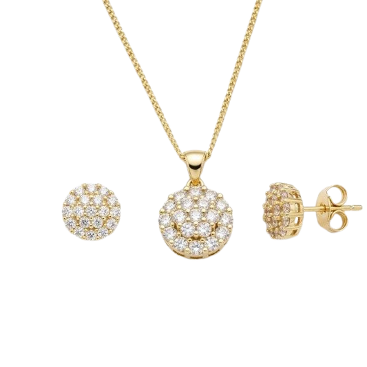 Gold Filled Earring and Pendant Set• Polished Golden Finish •Set