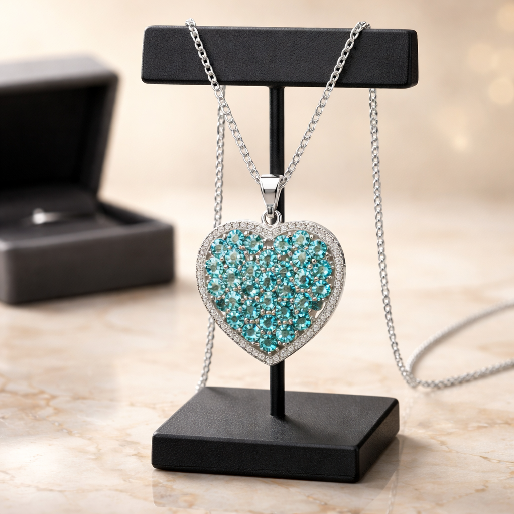 Green Apatite Heart-shaped Pendant 925 Silver •18 inches Necklace •Natural Gemstone Pendant •Everyday Gift Alain Orbiz Jewelry