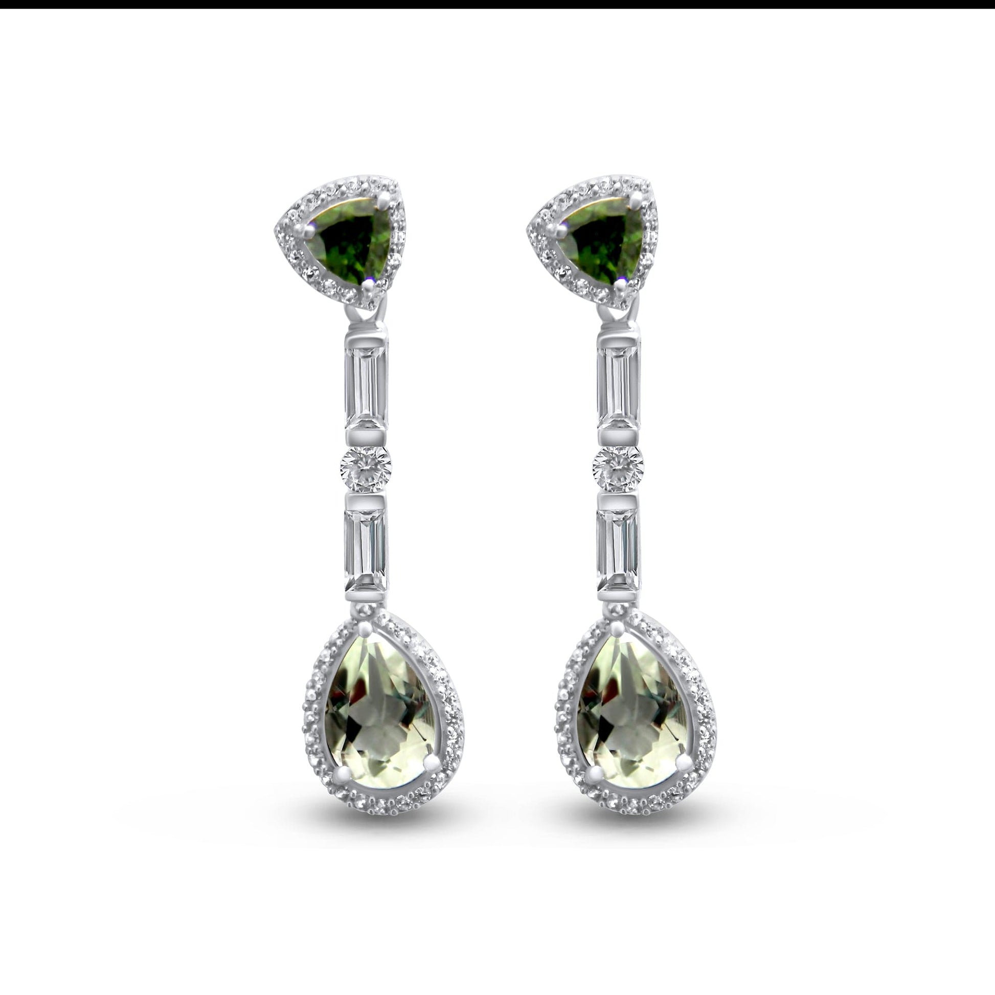 Green Silver 925 Earrings •Amethyst Silver Dangle Earrings •Gemstone Dangle Earrings •Dangling Earrings for her •Quirky Gift for her