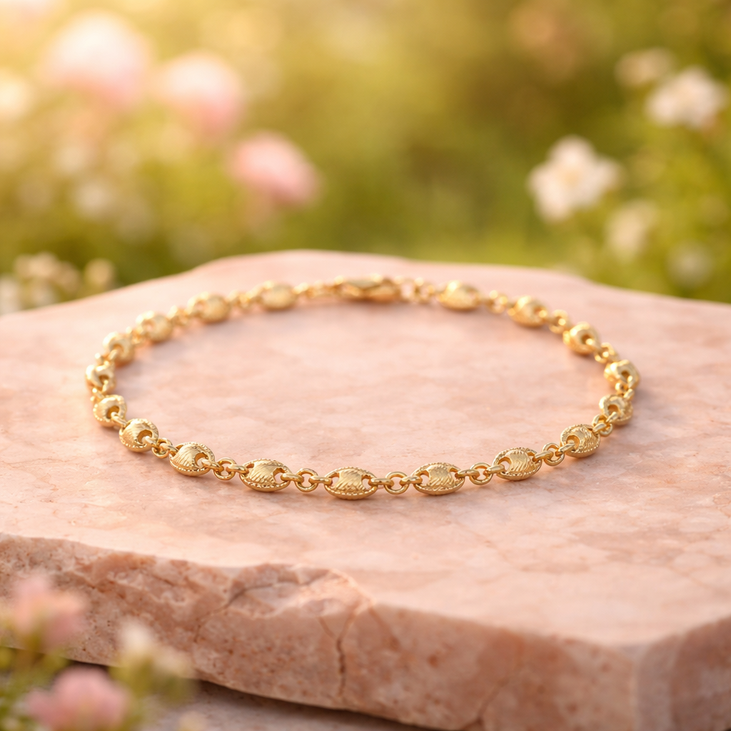 Gold Filled Basic Bracelet • Puff Mariner Design • Polished Golden Finish • 3mm Thickness • 6-Inch Length Alain Orbiz Jewelry