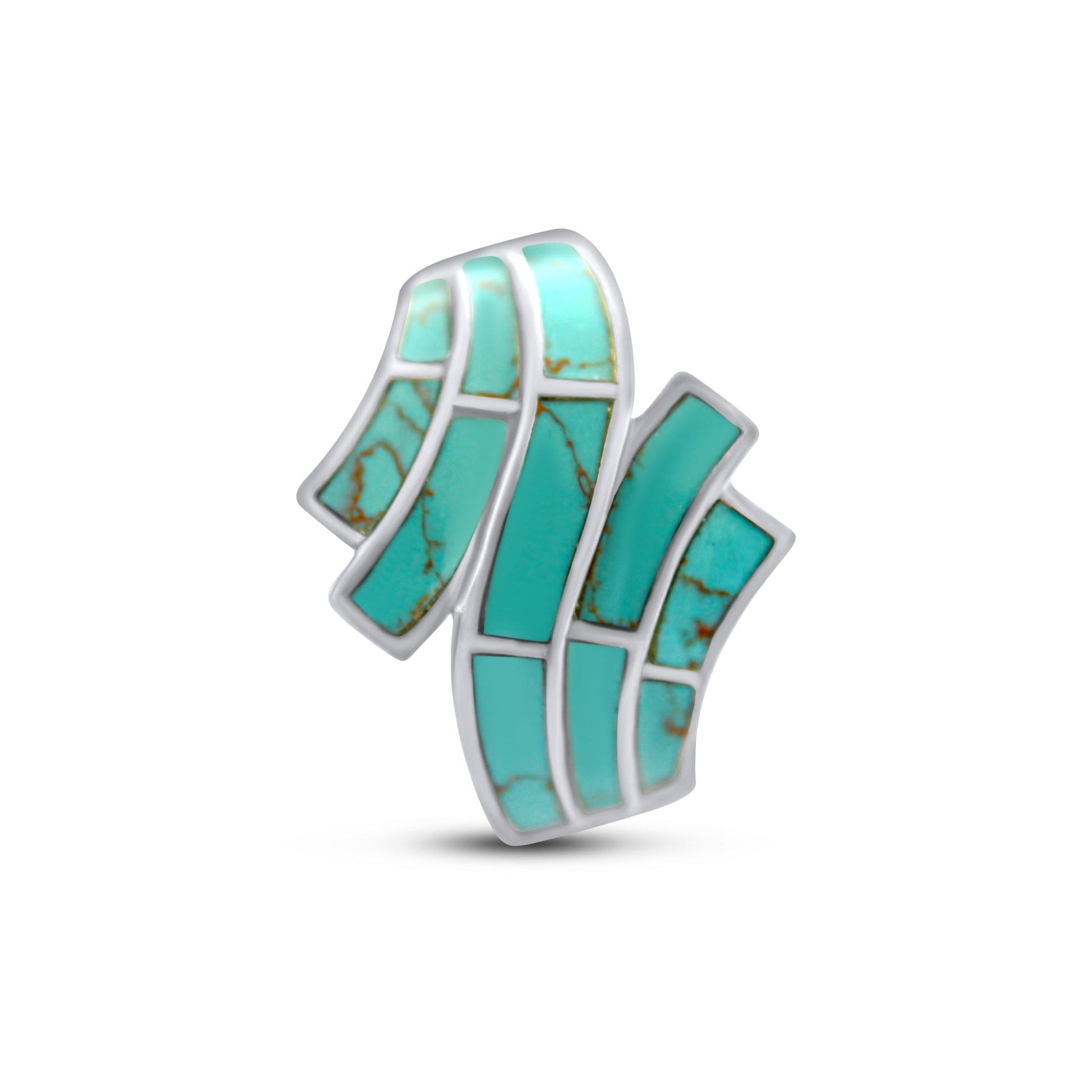 Turquoise 925 Silver Ring •Double Wave Ring •Chunky Gemstone Silver Ring •Gorgeous Gift for her-Alain Orbiz Jewelry