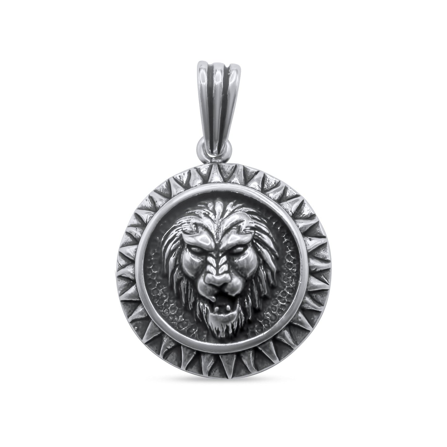 Lion Silver Pendant •Leo Silver Amulet •Jewelry for Men •Lion Head Charm •Lion Zodiac Pendant-Alain Orbiz Jewelry