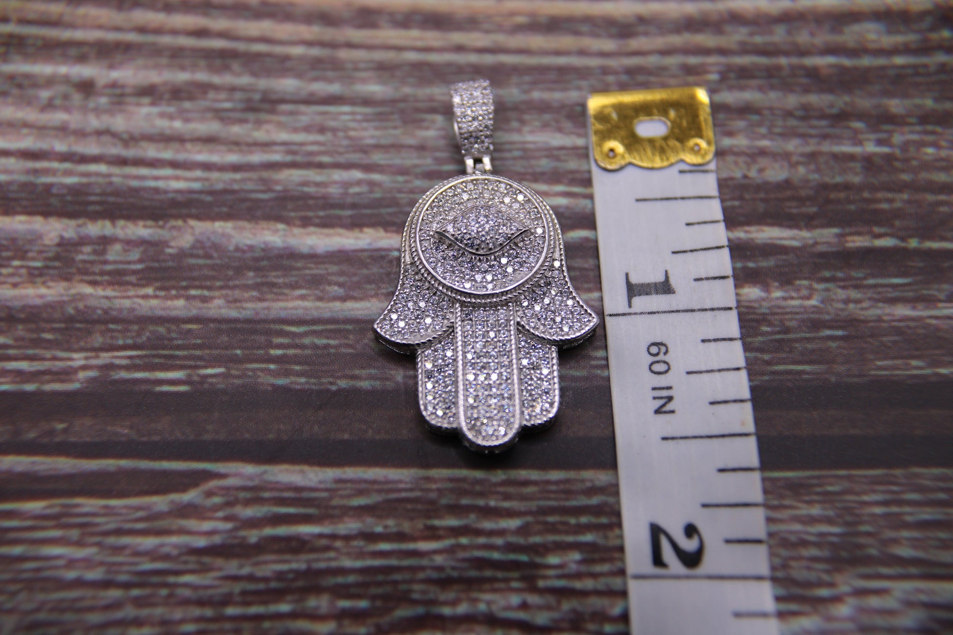 Hamsa Hand 925 Silver •Cubic Zirconia Evil Eye •Protection Silver Charm •Hand of Fatima Pendant •Talisman Pendant for him or her-Alain Orbiz Jewelry