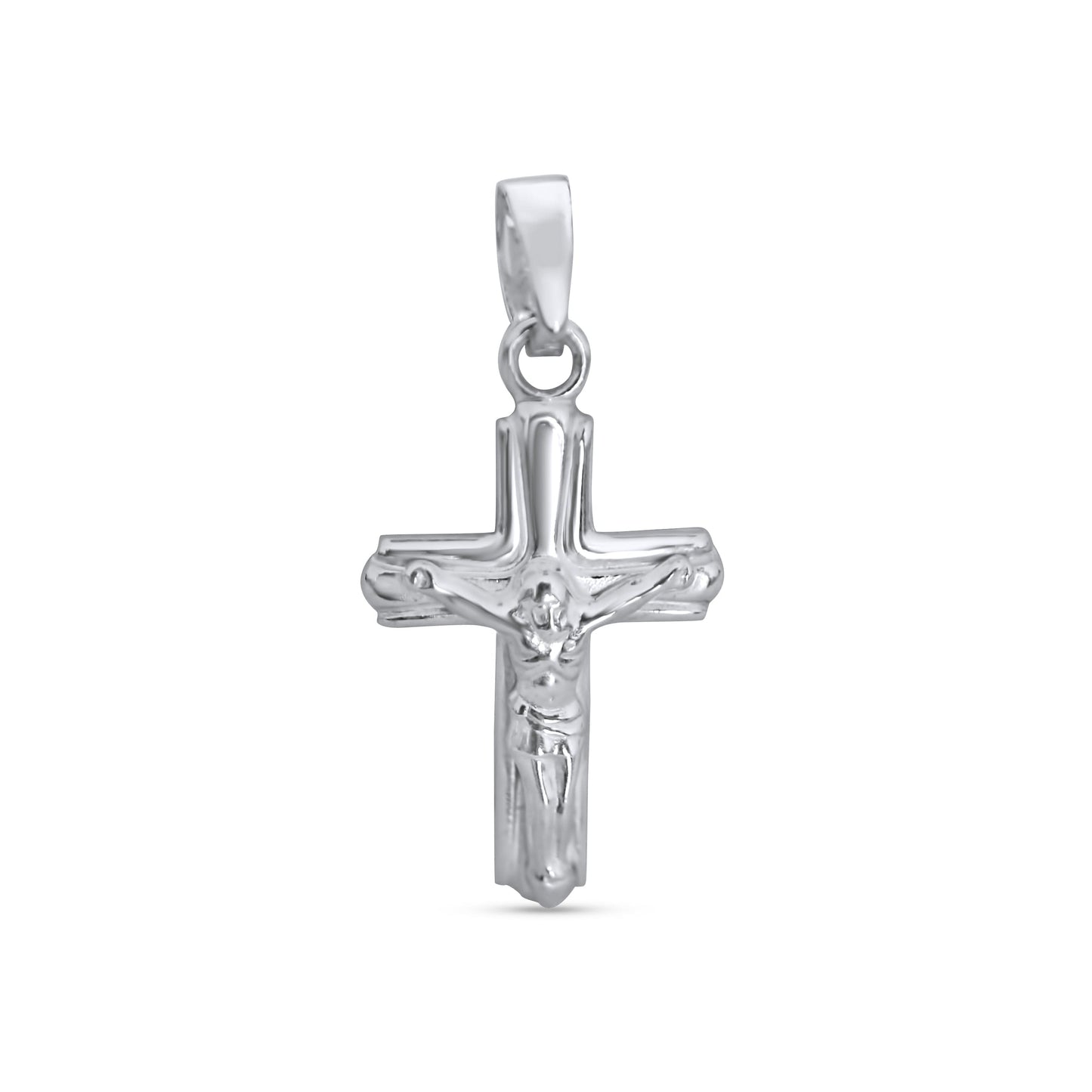 925 Silver Cross Pendant •Lord Jesus Christ Crucifix •Holy Cross Charm •First Communion Gift-Alain Orbiz Jewelry