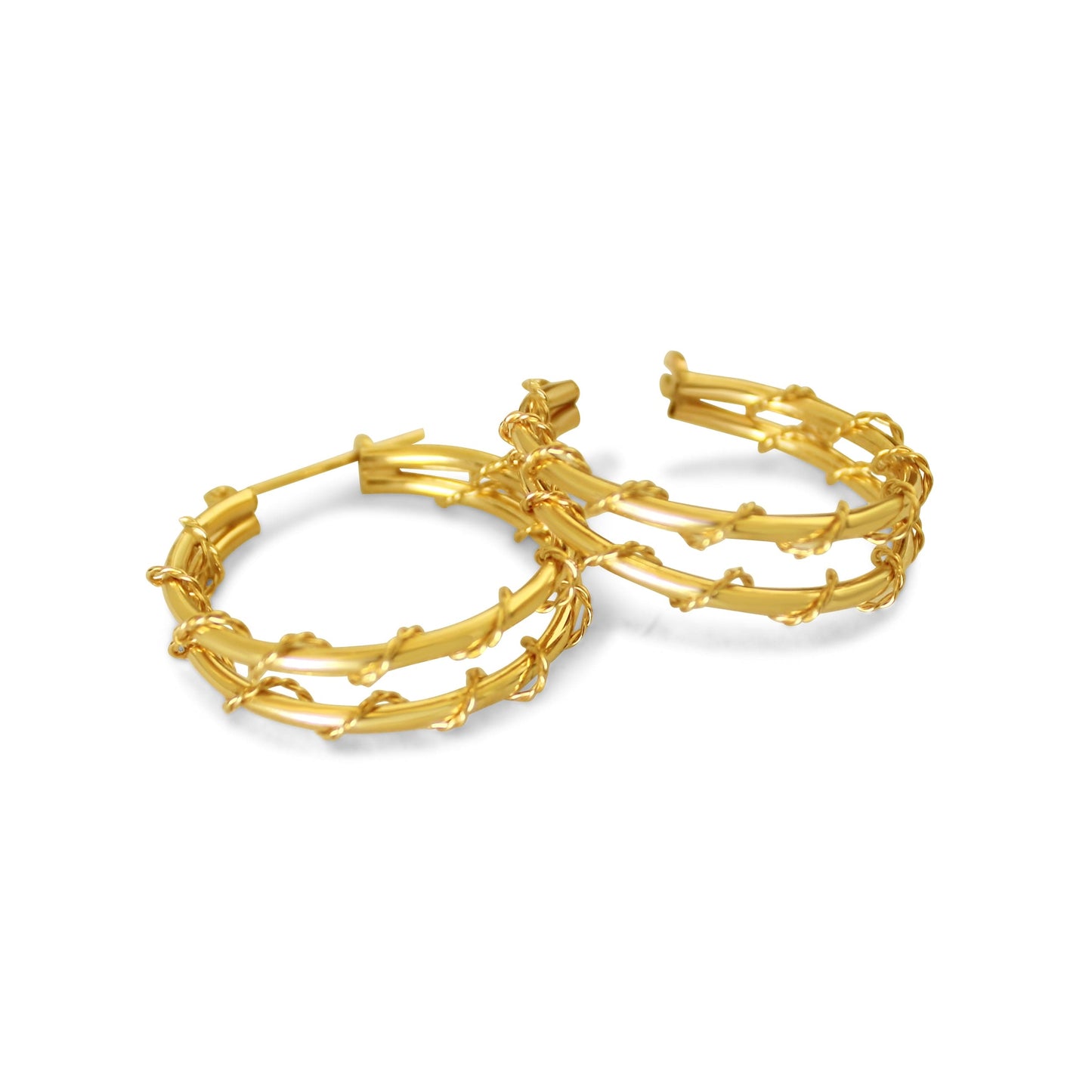 14K Gold Twisted Hoop Earrings •Circle Twisted Earrings •Swirl Gold Earrings • Minimalist Earrings for Her-Alain Orbiz Jewelry