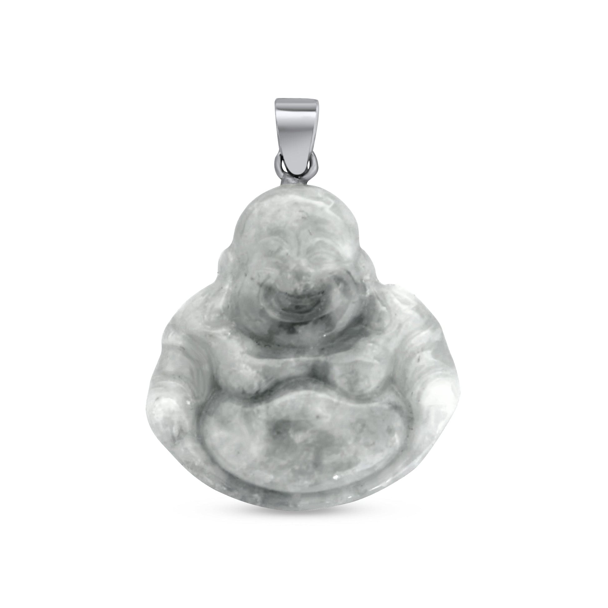Jade Buddha Pendant •Silver 925 Buddha Pendant •Feng Shui Laughing Buddha •Green Pendant •Meaningful Gift for him or her