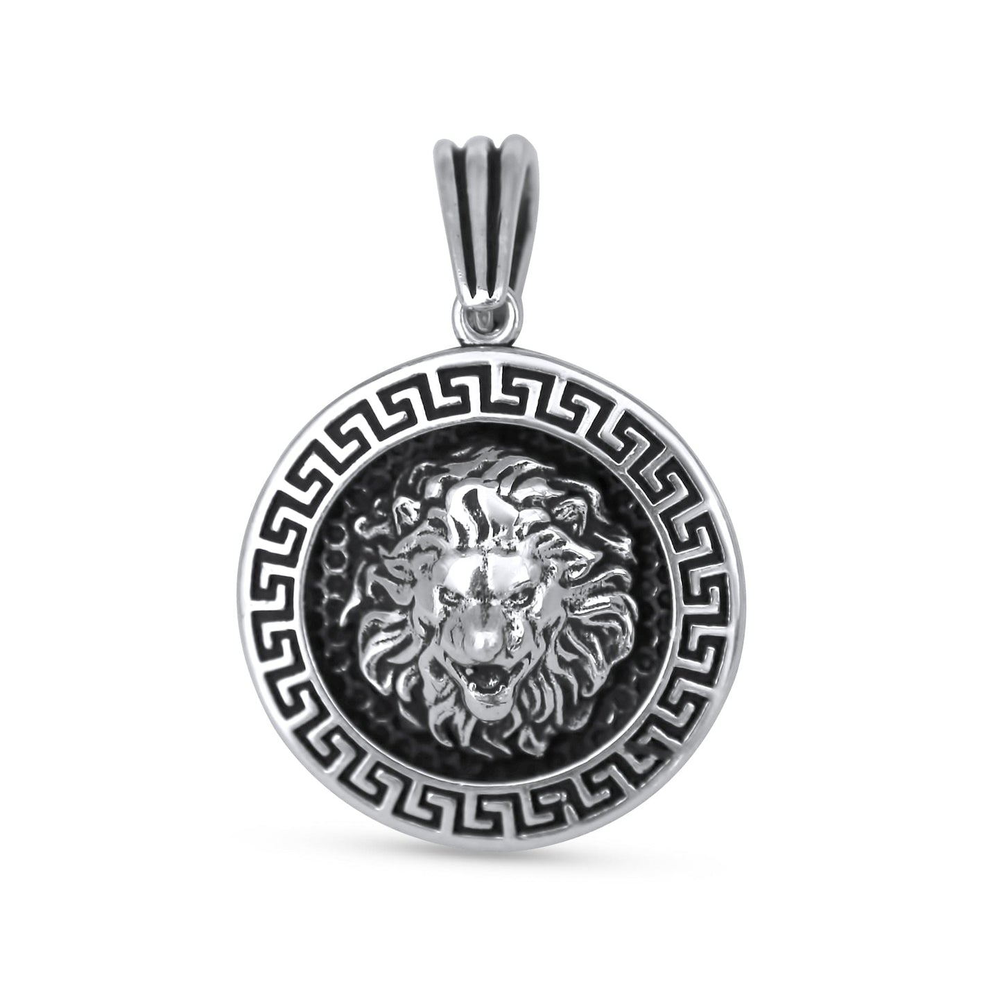 Lion Silver Pendant •Leo Silver Amulet •Jewelry for Men •Lion Head Charm •Lion Zodiac Pendant