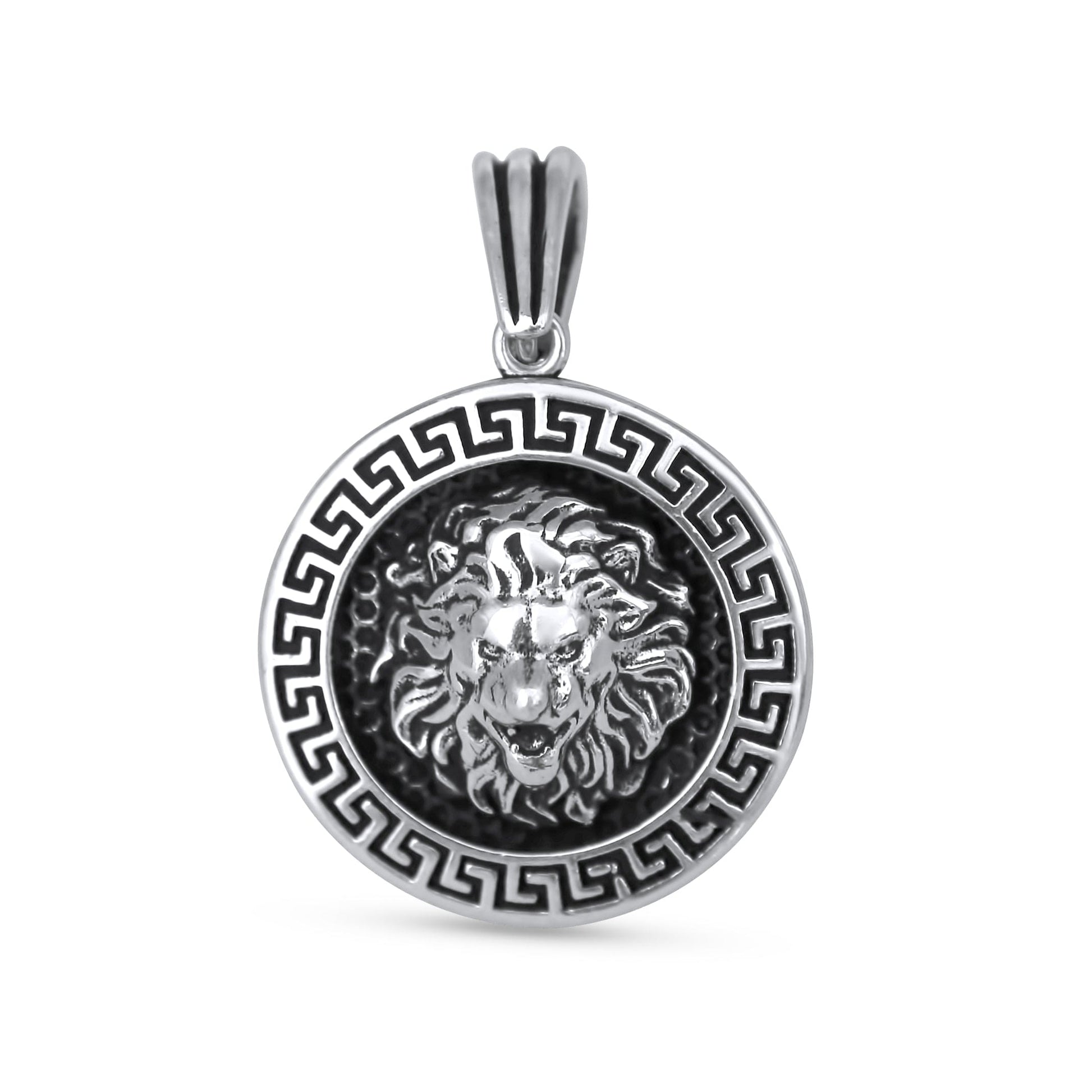 Lion Silver Pendant •Leo Silver Amulet •Jewelry for Men •Lion Head Charm •Lion Zodiac Pendant