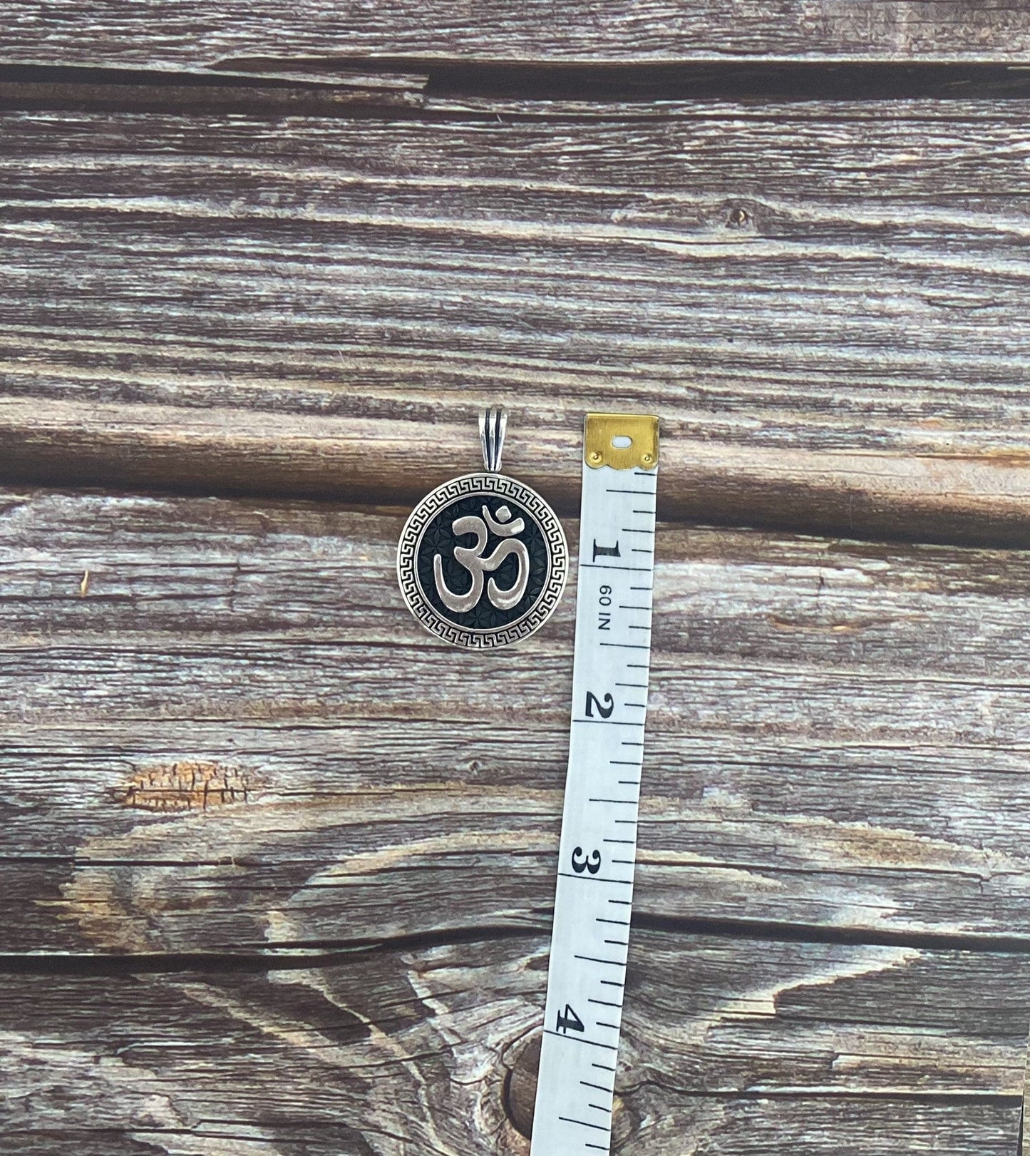 OM 925 Silver Pendant •Yoga Silver Pendant •Hindi Meditation Jewelry •Spiritual Aum Medallion
