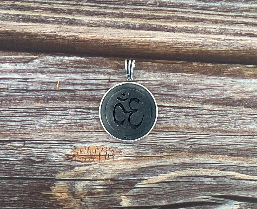 OM 925 Silver Pendant •Yoga Silver Pendant •Hindi Meditation Jewelry •Spiritual Aum Medallion