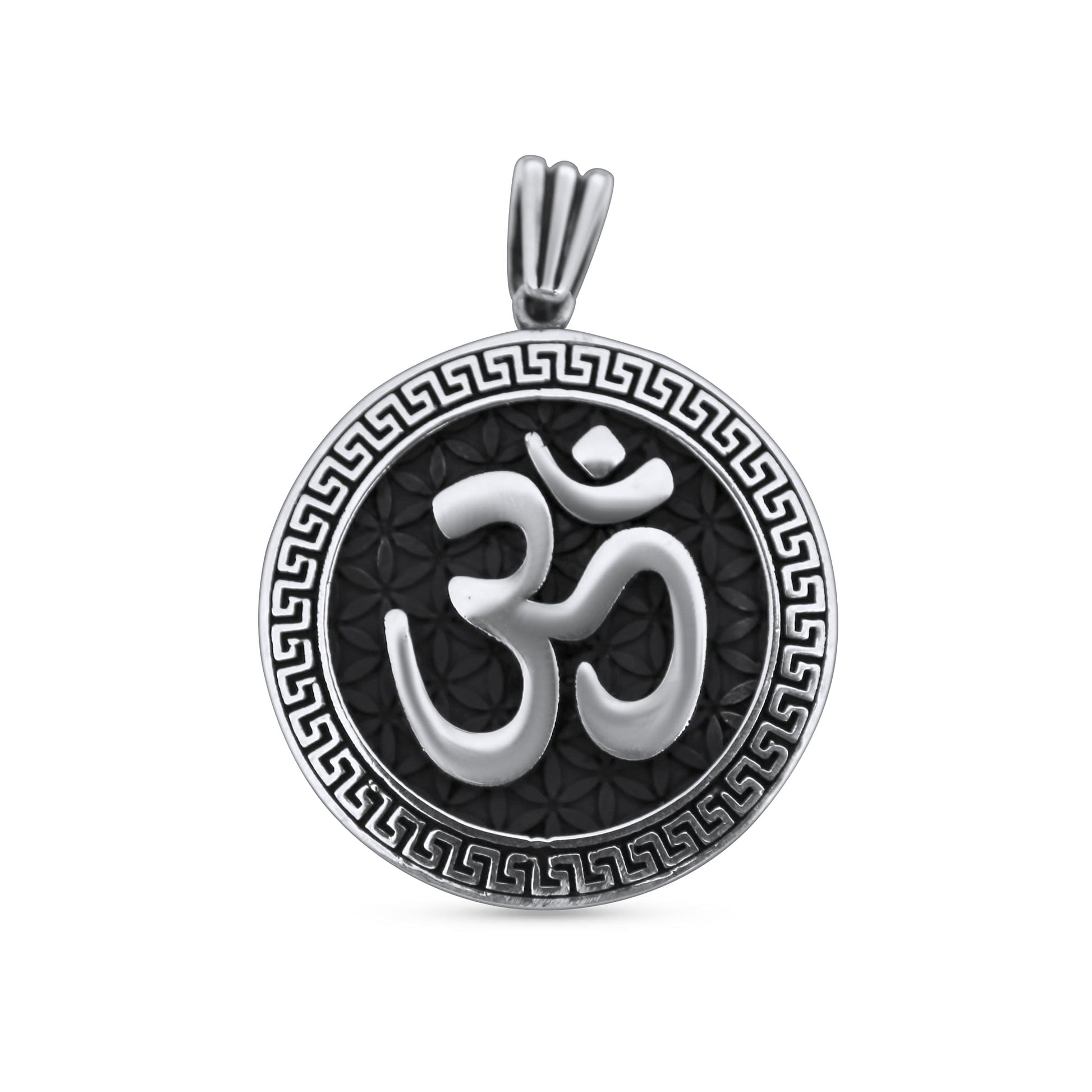 OM 925 Silver Pendant •Yoga Silver Pendant •Hindi Meditation Jewelry •Spiritual Aum Medallion