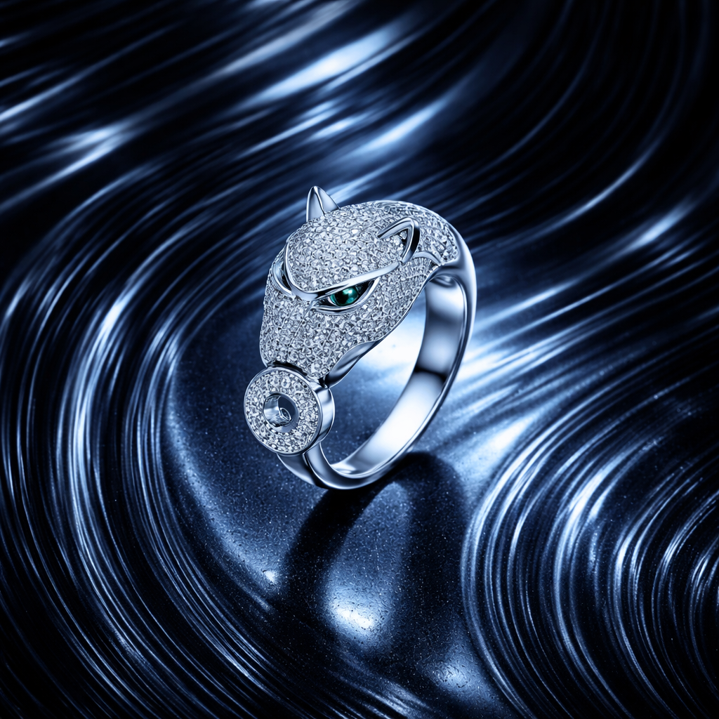 Ring 925 Silver Panther •Cubic Zirconia Ring •White Panther Ring •Chunky Silver Ring •Represent stealth and strength. AOJ - Alain Orbiz Jewelry