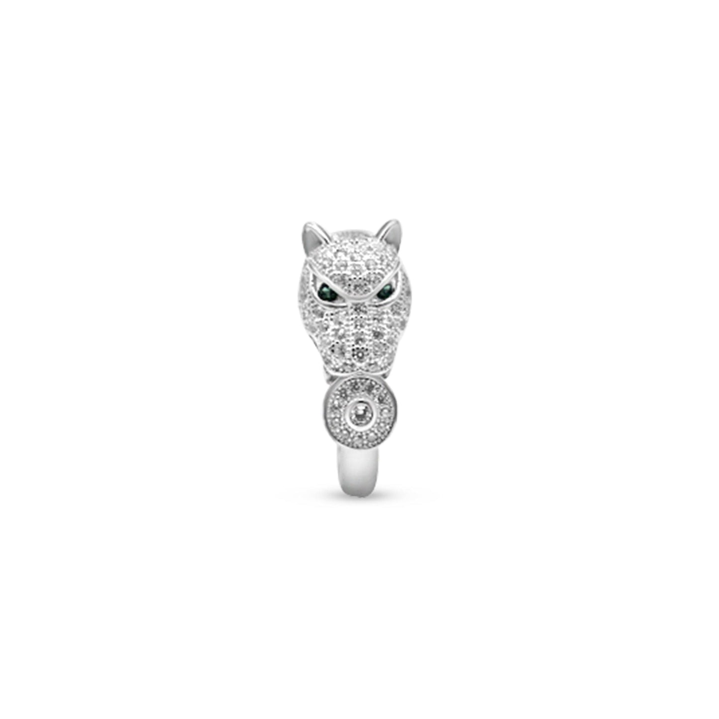 Ring 925 Silver Panther •Cubic Zirconia Ring •White Panther Ring •Chunky Silver Ring •Represent stealth and strength.