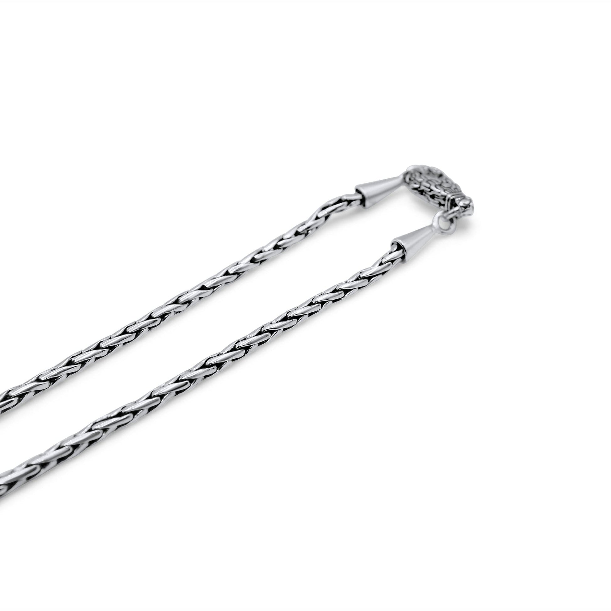 Rope 925 Silver Necklace •Silver Braided Chain •Byzantine Silver Necklace •Layered Necklace