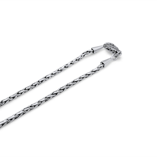 Rope 925 Silver Necklace •Silver Braided Chain •Byzantine Silver Necklace •Layered Necklace