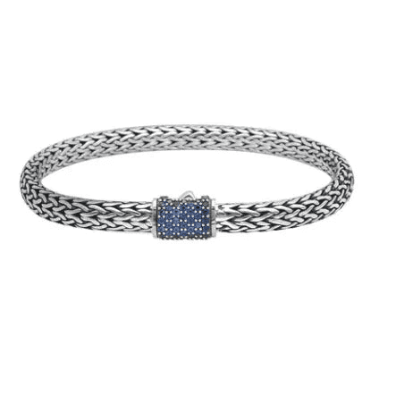 Silver 925 Blue Topaz Quartz Bracelet •Minimalist Bracelet •Unisex Bracelet •Modern Silver Bracelet•Blue Bracelet •Stylish Bracelet for him or her AOJ - Alain Orbiz Jewelry