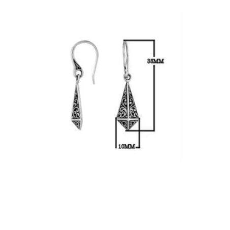 Silver 925 Geometric Filigree Taper Earrings • Perfect Gift for Her • Handcrafted Design